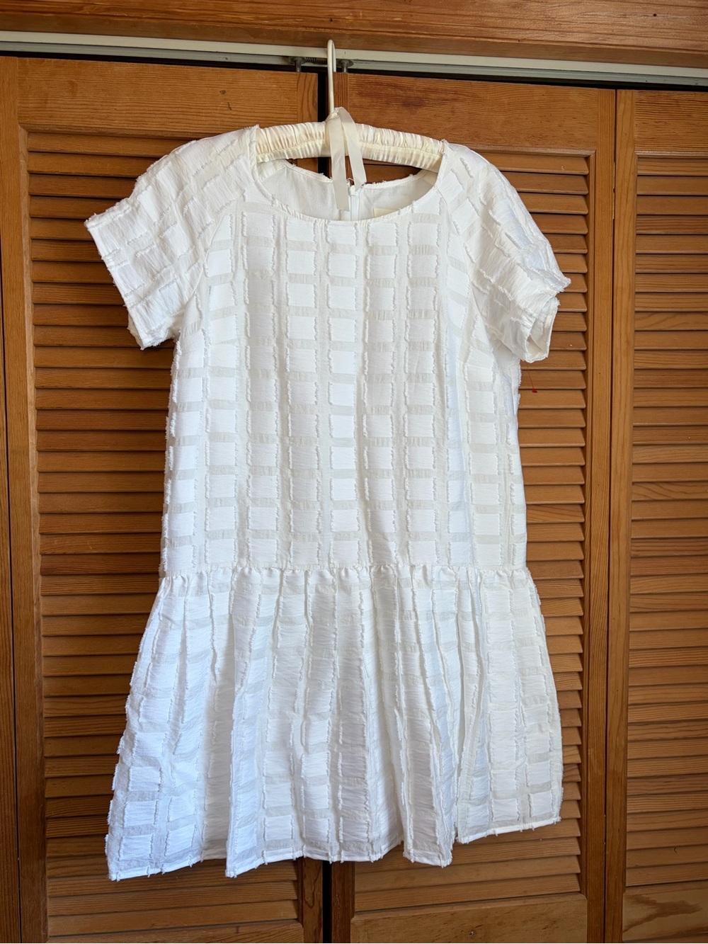 Maeve by Anthropologie Dress Women’s Medium Orlaya Drop Waist textured White